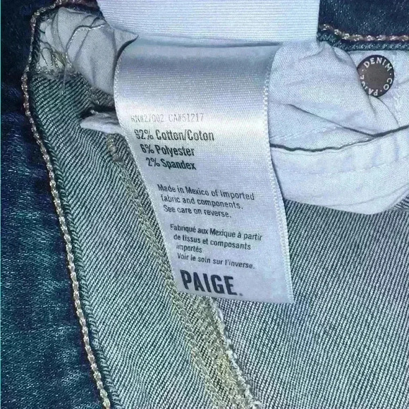 Paige Regular Off Ankle Cropped Denim Jeans Size 29 Normcore Button Medium - Picture 6 of 6